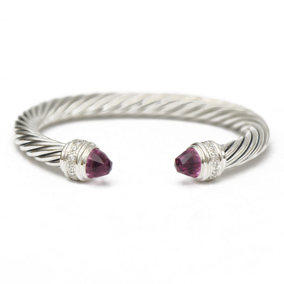 David Yurman Jewelry - David Yurman Pink Tourmaline & Diamond Cuff